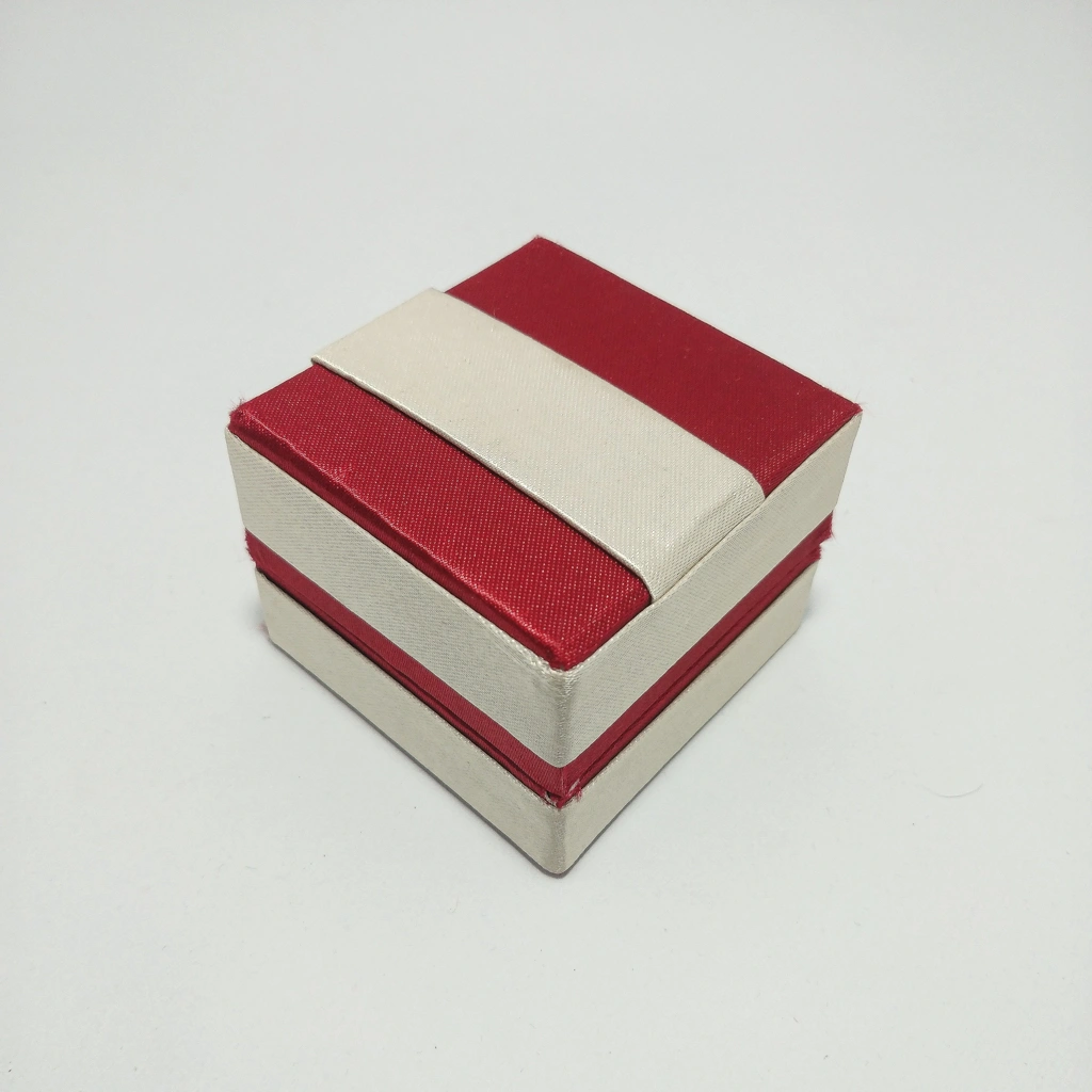 pink cream strip satin ring box 